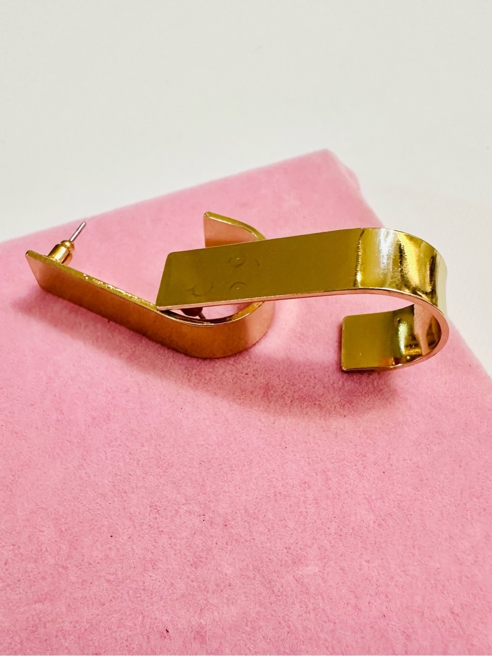 Gold Sculptural Hoop Earrings - Picture 2 of 2